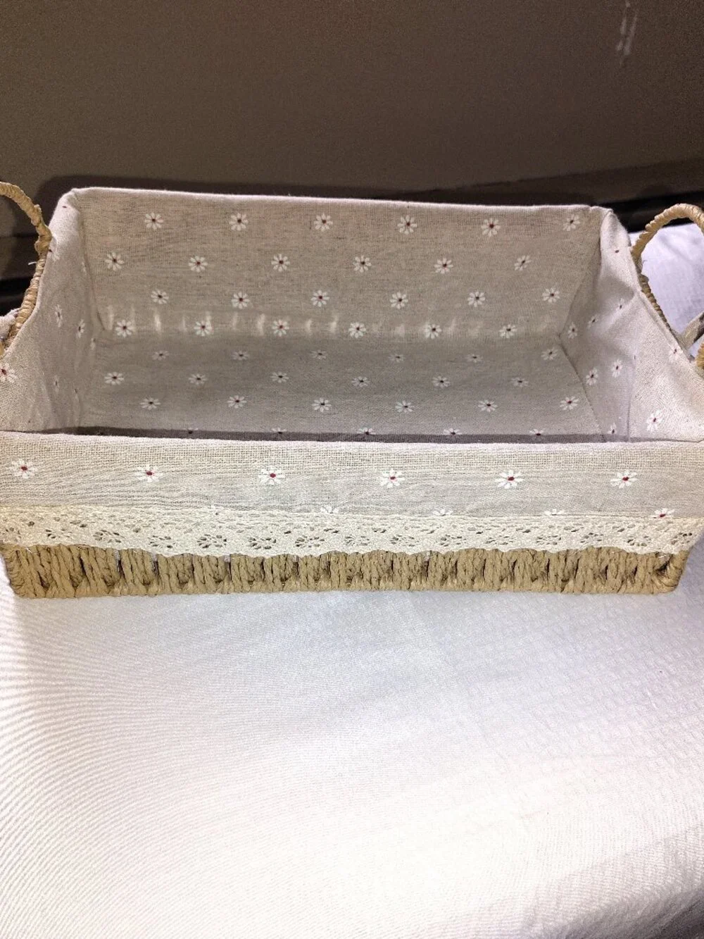 Wicker Basket with Handles and Liner